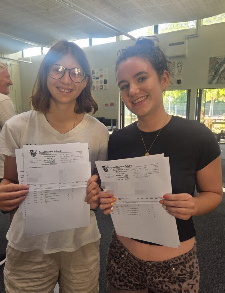Year 13 2026 Results Day Isabella Berger and Chloe Shepard